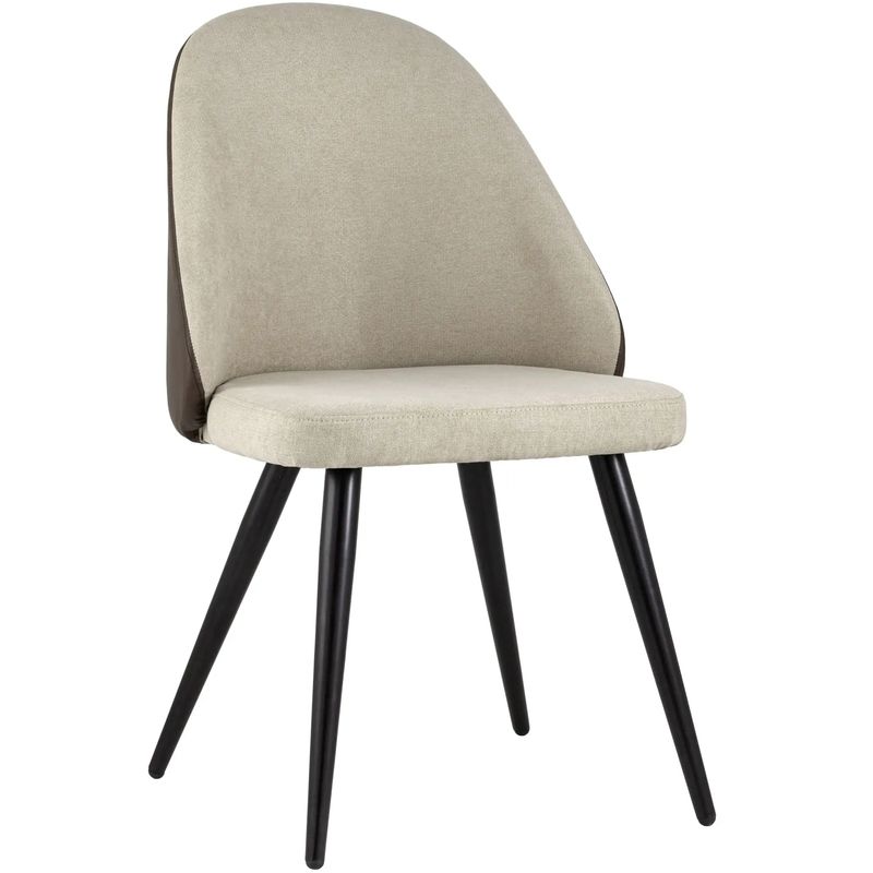 Стул Miruna Fabric and Leather Chair Бежевый Коричневый Черный Стул Miruna Fabric and Leather Chair Бежевый Коричневый Черный в Липецке | Loft Concept