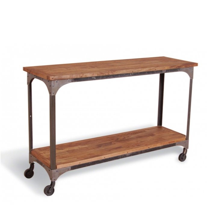 Консоль стол Industrial Metal Rust Console Table on Wheels Консоль стол Industrial Metal Rust Console Table on Wheels в Липецке | Loft Concept