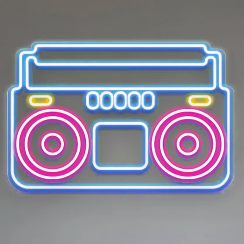 Неоновая настенная лампа Tape Recorder Neon Wall Lamp Голубой Розовый Прозрачный Неоновая настенная лампа Tape Recorder Neon Wall Lamp Голубой Розовый Прозрачный в Липецке | Loft Concept