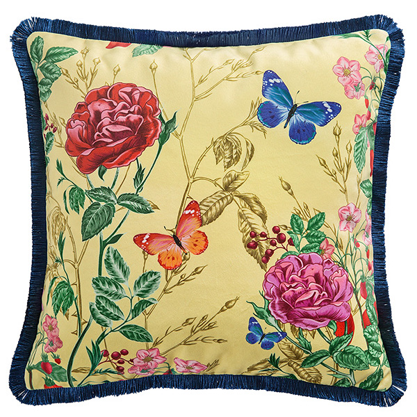 Декоративная подушка Flowers and Butterflies Мульти Декоративная подушка Flowers and Butterflies Мульти в Липецке | Loft Concept
