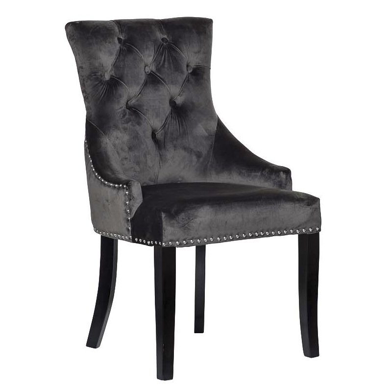 Стул Cozy Gray Chair Серый Хром Черный Стул Cozy Gray Chair Серый Хром Черный в Липецке | Loft Concept