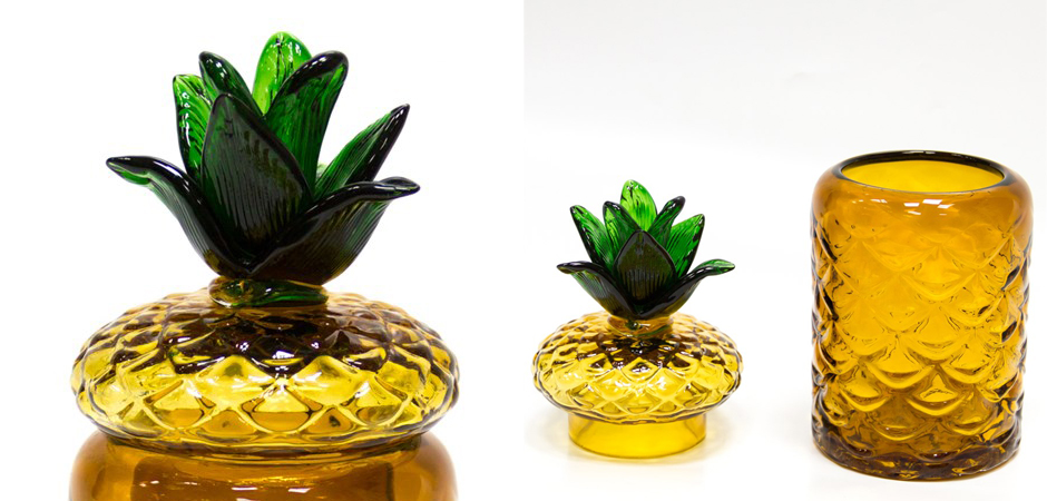 Ваза с крышкой Pineapple Transparent Amber M Ваза с крышкой Pineapple Transparent Amber M - Loft-Concept в Липецке
