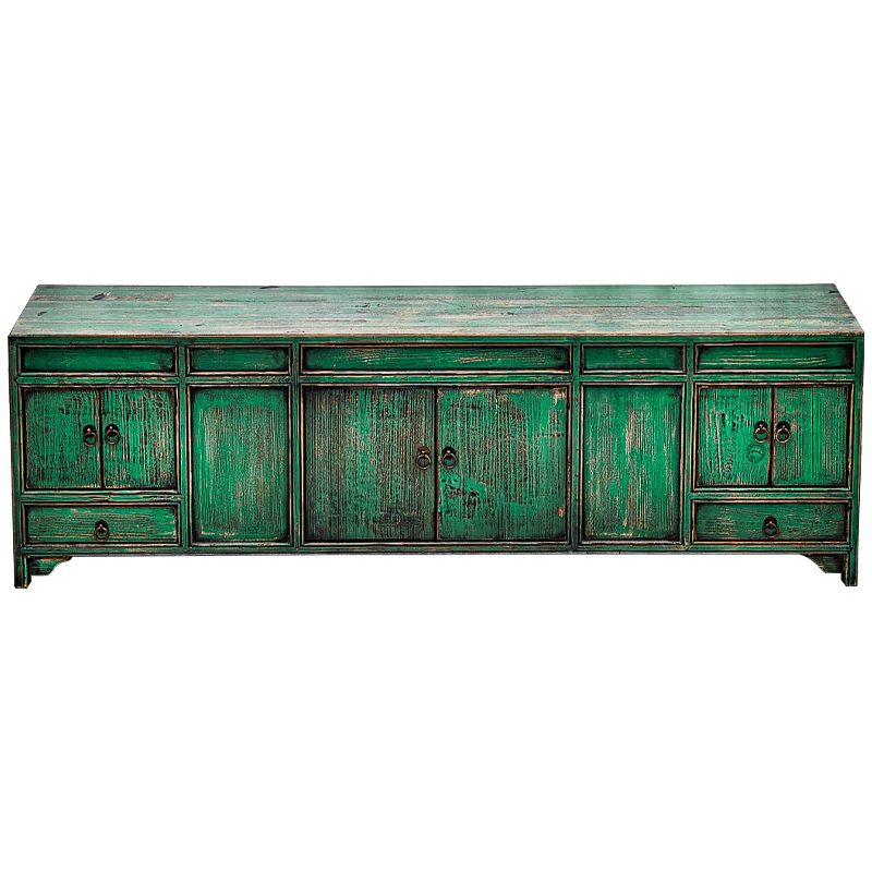 Комод длинный в винтажном стиле Holden Loft Chest of Drawers Green Зеленый Коричневый винтаж Комод длинный в винтажном стиле Holden Loft Chest of Drawers Green Зеленый Коричневый винтаж в Липецке | Loft Concept