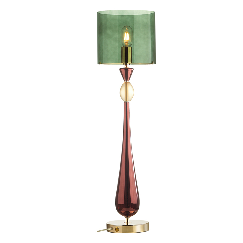 Настольная лампа Roser Green Burgundy Table Lamp Бургундский красный Золотой Зеленый Настольная лампа Roser Green Burgundy Table Lamp Бургундский красный Золотой Зеленый в Липецке | Loft Concept