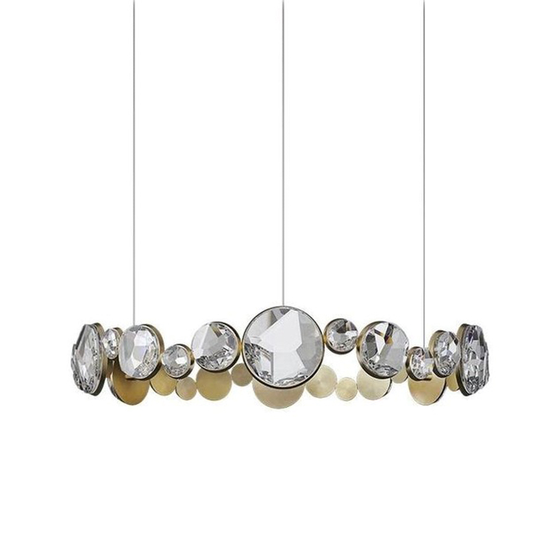 Люстра RING horizontal chandelier with crystals Прозрачный Латунь Люстра RING horizontal chandelier with crystals Прозрачный Латунь в Липецке | Loft Concept