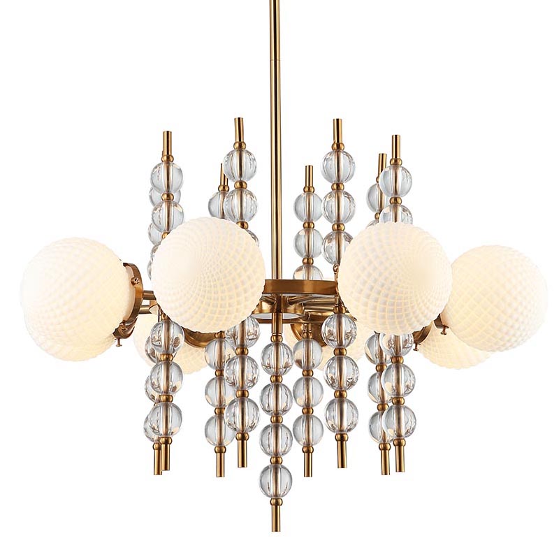 Люстра Addelyn Chandelier 8 lamp Белый Латунь Люстра Addelyn Chandelier 8 lamp Белый Латунь в Липецке | Loft Concept