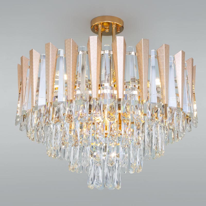 Потолочная люстра Crystal Edge Chandelier Прозрачный (Transparent) Золотой Потолочная люстра Crystal Edge Chandelier Прозрачный (Transparent) Золотой в Липецке | Loft Concept