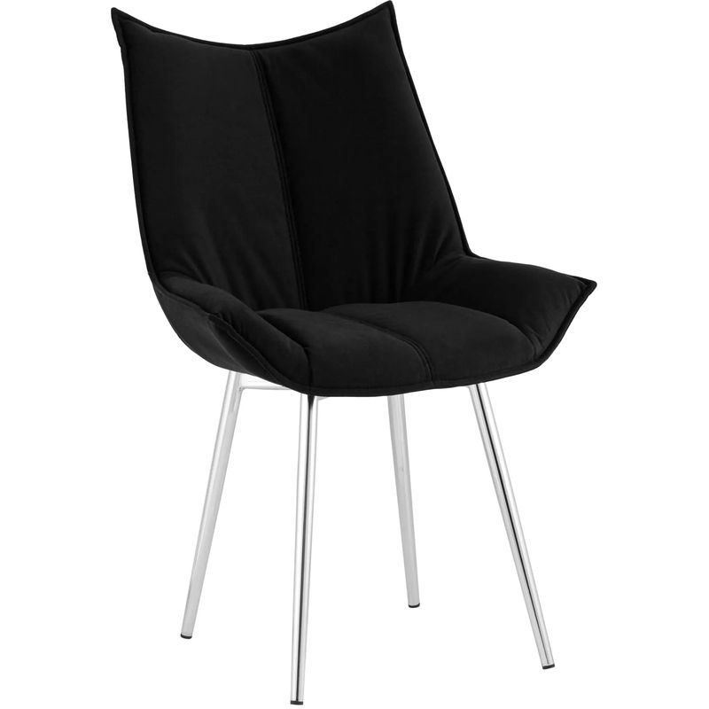 Стул Oslo Chair Черный Велюр Черный Серебряный Стул Oslo Chair Черный Велюр Черный Серебряный в Липецке | Loft Concept
