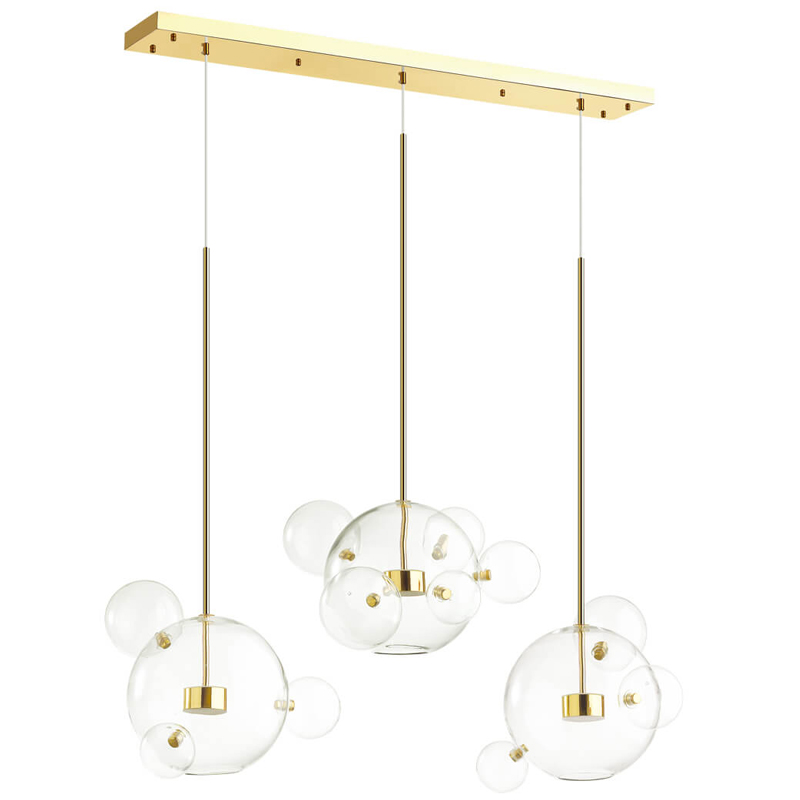 Люстра Transparent Bubble Chandelier Gold Line Глянцевое золото Прозрачный Люстра Transparent Bubble Chandelier Gold Line Глянцевое золото Прозрачный в Липецке | Loft Concept