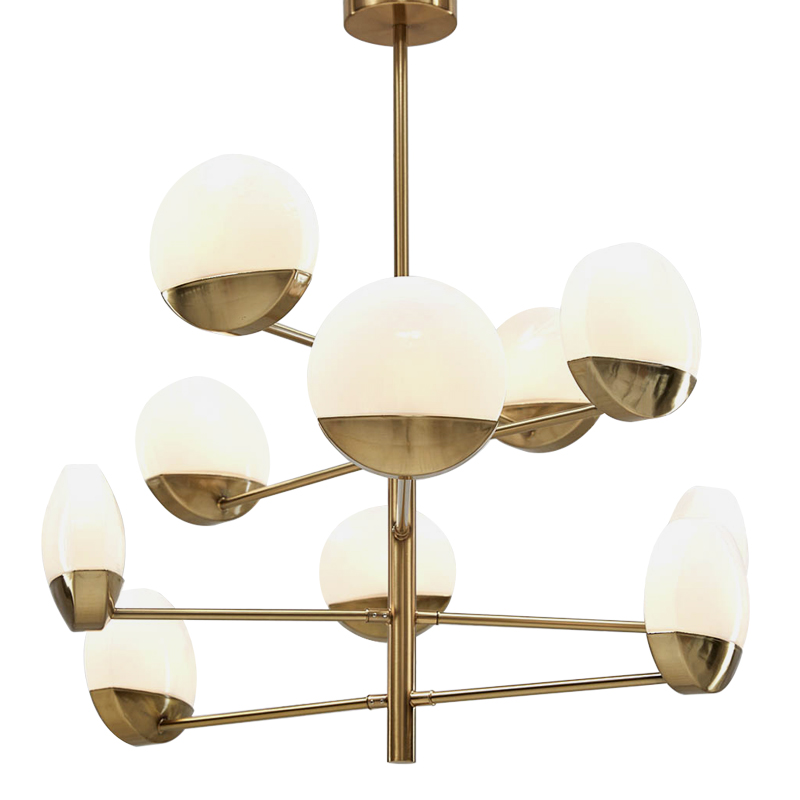 Люстра Perla Chandelier 10 Золотой Белое матовое стекло Люстра Perla Chandelier 10 Золотой Белое матовое стекло в Липецке | Loft Concept