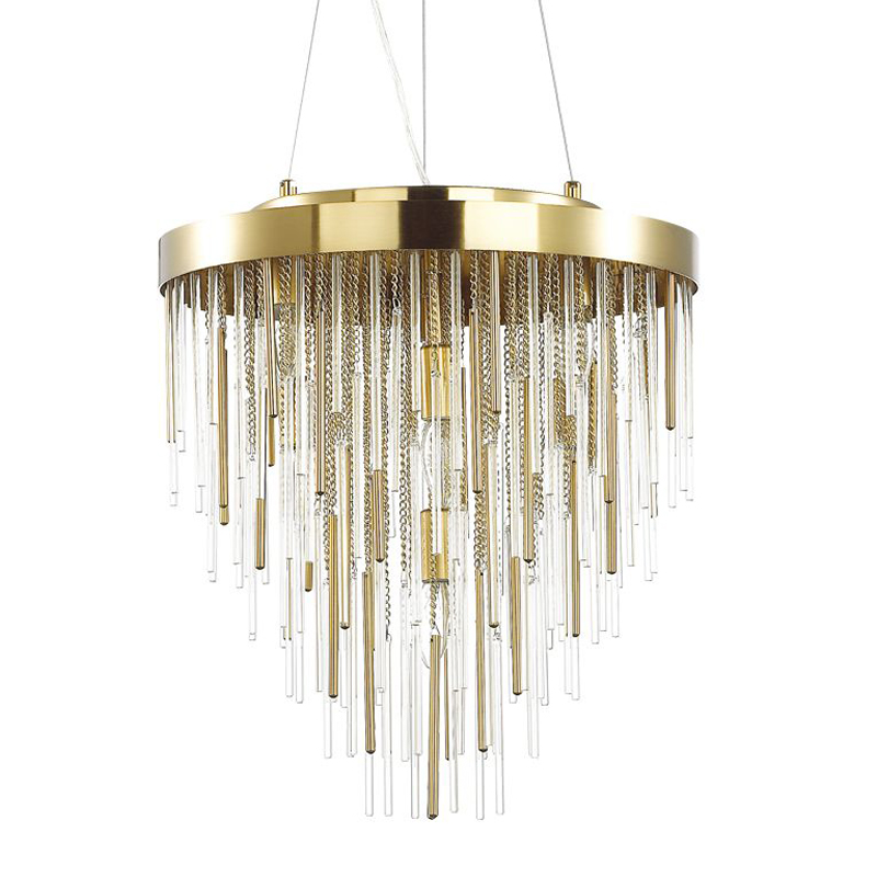 Люстра Luxury Gold & Glass Stripes Золотой Люстра Luxury Gold & Glass Stripes Золотой в Липецке | Loft Concept