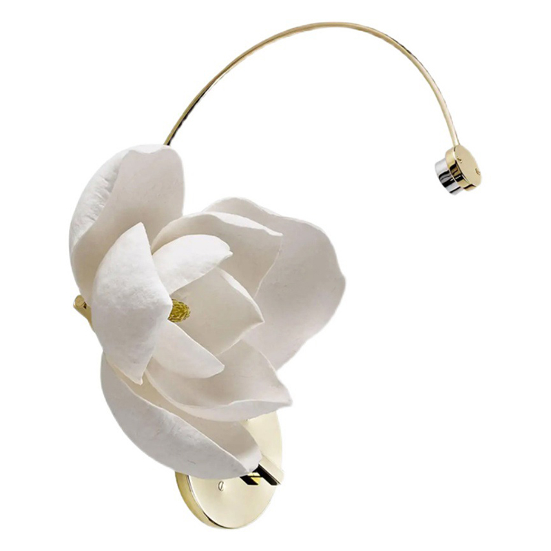 Бра Белый Цветок Lure Sconce by PELLE Белый Глянцевое золото Бра Белый Цветок Lure Sconce by PELLE Белый Глянцевое золото в Липецке | Loft Concept