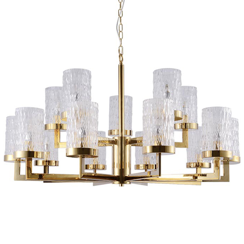 Люстра Estebe Glass Gold Chandelier 14 Золотой Прозрачный Люстра Estebe Glass Gold Chandelier 14 Золотой Прозрачный в Липецке | Loft Concept