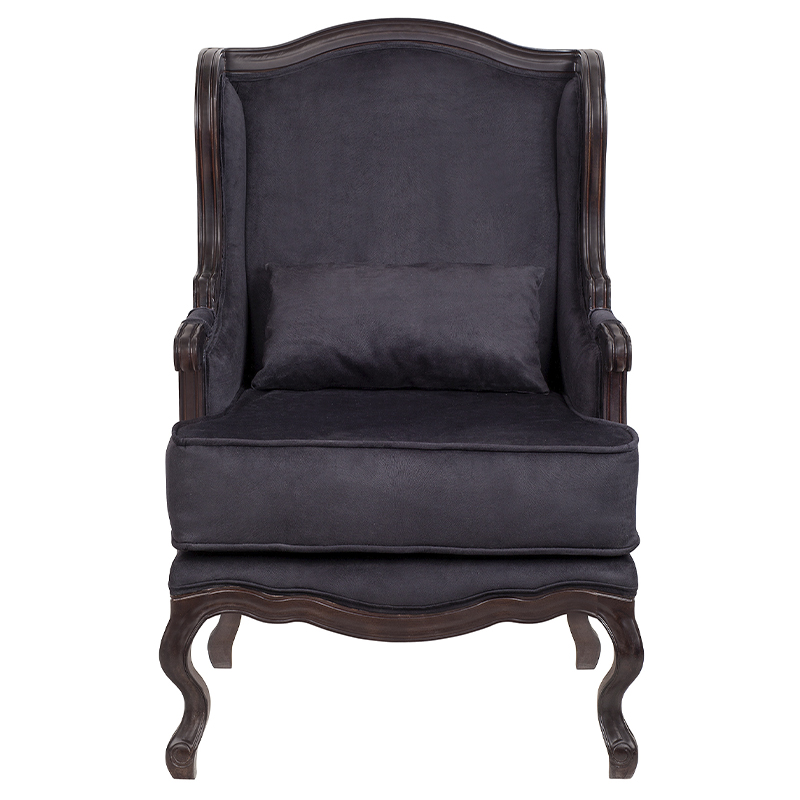 Кресло George Grand Armchair black velour Черный Коричневый Кресло George Grand Armchair black velour Черный Коричневый в Липецке | Loft Concept