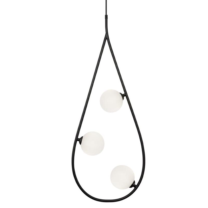 Люстра Marcan 3 Ball Chandelier Black Черный Белый Люстра Marcan 3 Ball Chandelier Black Черный Белый в Липецке | Loft Concept