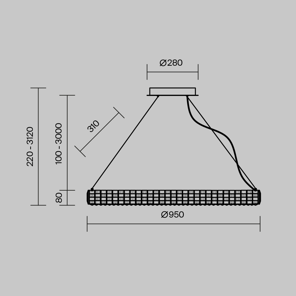 Люстра подвесная Castello 3000К 35Вт в Липецке