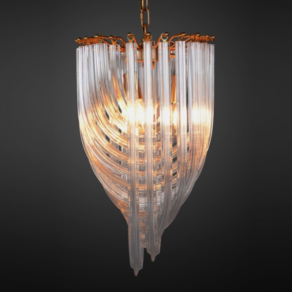Люстра Retro Frozen Glass Chandelier 30 Champagne Люстра Retro Frozen Glass Chandelier 30 Champagne в Липецке | Loft Concept