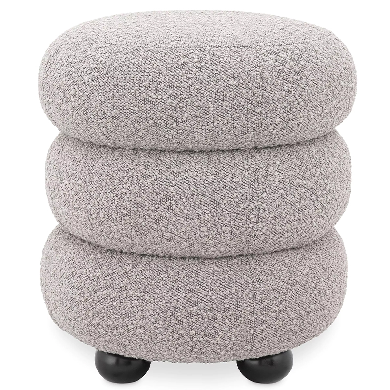 Пуф Eichholtz Stool Tulum Grey Светло-серый Черный Пуф Eichholtz Stool Tulum Grey Светло-серый Черный в Липецке | Loft Concept