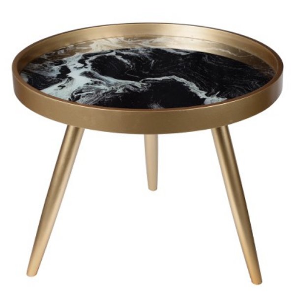 Coffee Table Salver Marble Золотой Черный Coffee Table Salver Marble Золотой Черный в Липецке | Loft Concept