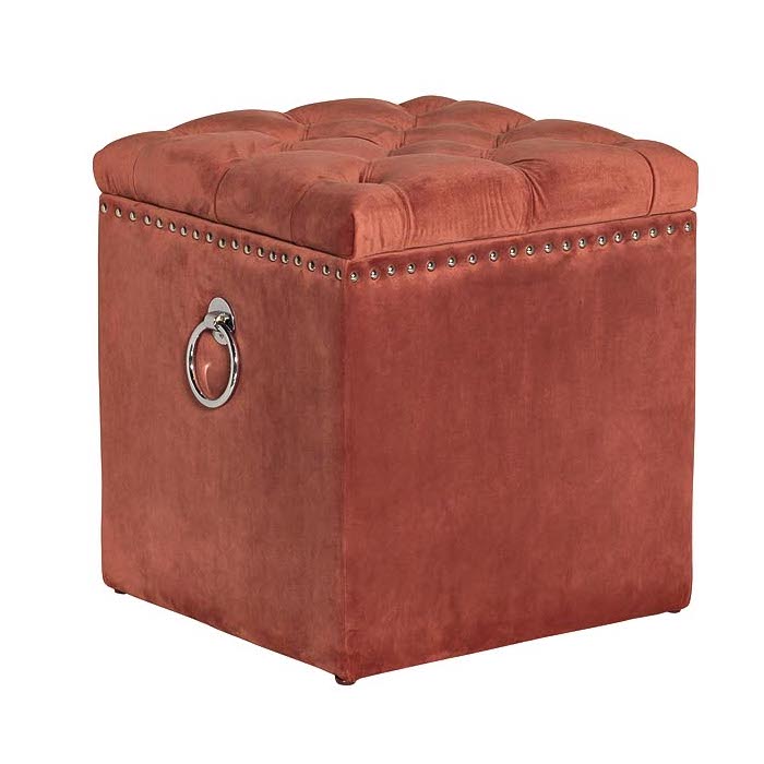 Пуф Terracotta Box Puff Терракотовый Хром Пуф Terracotta Box Puff Терракотовый Хром в Липецке | Loft Concept