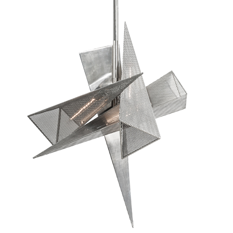Люстра Susan Hornbeak TRYSTAN CHANDELIER - Silver Leafed Perforated Steel Pyramids Silver Серебряный Люстра Susan Hornbeak TRYSTAN CHANDELIER - Silver Leafed Perforated Steel Pyramids Silver Серебряный в Липецке | Loft Concept