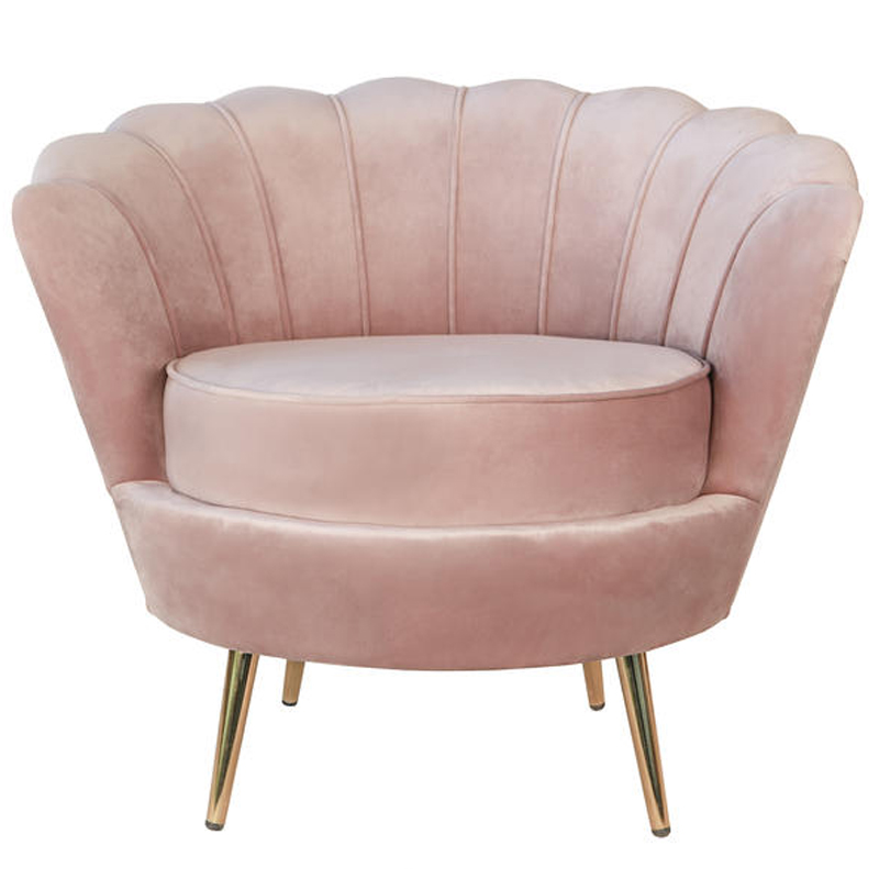 Кресло Розовый велюр Trapezium Pink velvet Розовый пастельный Кресло Розовый велюр Trapezium Pink velvet Розовый пастельный в Липецке | Loft Concept