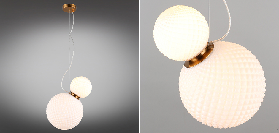 Подвесной светильник Perforated Bubbles с белым плафоном Подвесной светильник Perforated Bubbles с белым плафоном - Loft-Concept в Липецке