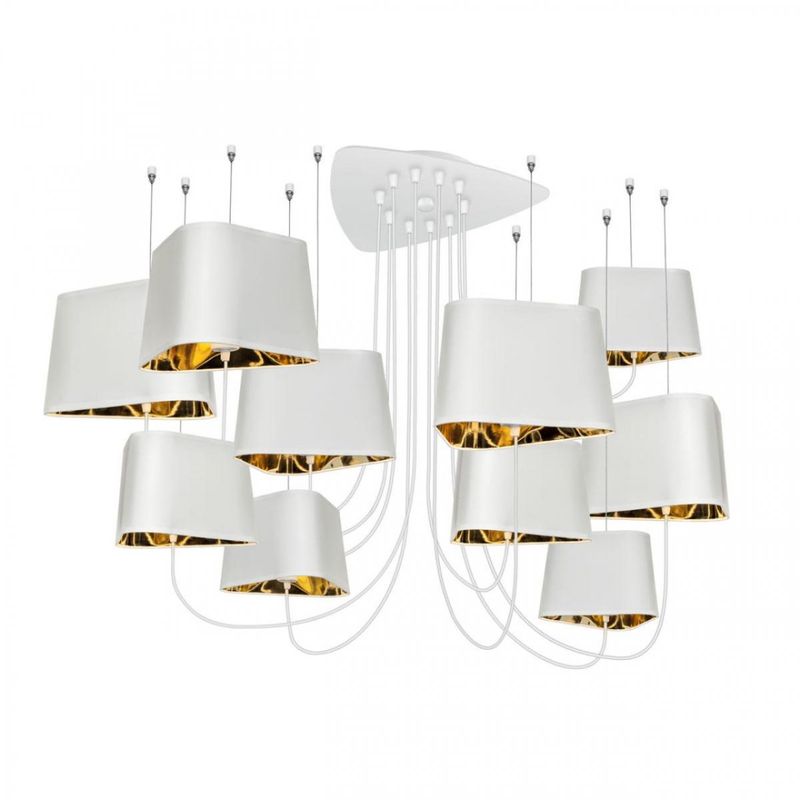 Люстра Designheure Lighting White Grand Nuage10 плафонов Белый Золотой Люстра Designheure Lighting White Grand Nuage10 плафонов Белый Золотой в Липецке | Loft Concept