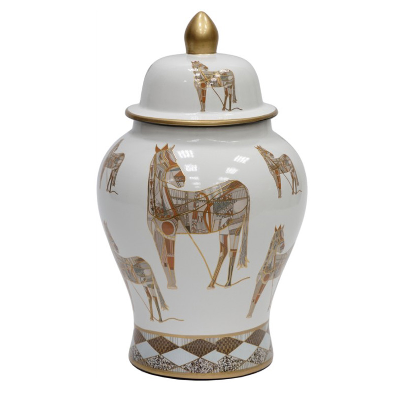 Ваза Horses Vase Белый Бежевый Коричневый Ваза Horses Vase Белый Бежевый Коричневый в Липецке | Loft Concept