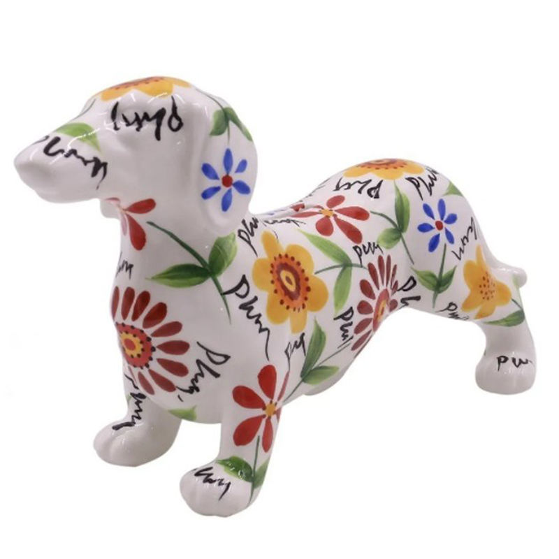 Статуэтка Flower Dachshund Белый Мульти Статуэтка Flower Dachshund Белый Мульти в Липецке | Loft Concept