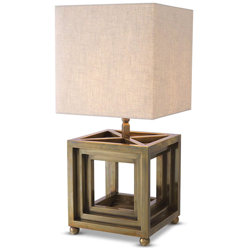 Настольная лампа Eichholtz Table Lamp Bellagio Brass Винтажная латунь Бежево-серый Настольная лампа Eichholtz Table Lamp Bellagio Brass Винтажная латунь Бежево-серый в Липецке | Loft Concept