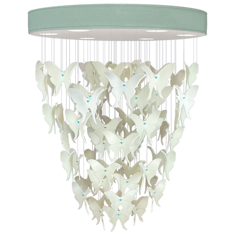 Люстра Белые Бабочки Светло-Зеленая база Night Butterflies Chandelier Зеленый Белый Люстра Белые Бабочки Светло-Зеленая база Night Butterflies Chandelier Зеленый Белый в Липецке | Loft Concept
