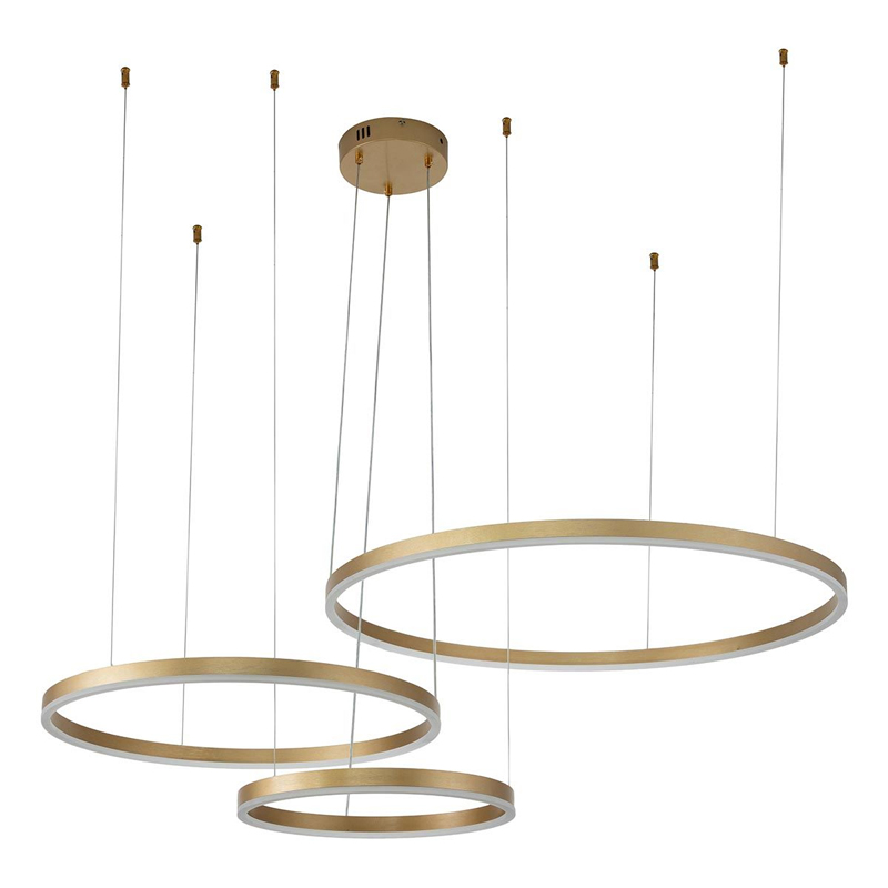 Подвесной светильник Neo Circles Triple Gold Золотой Подвесной светильник Neo Circles Triple Gold Золотой в Липецке | Loft Concept