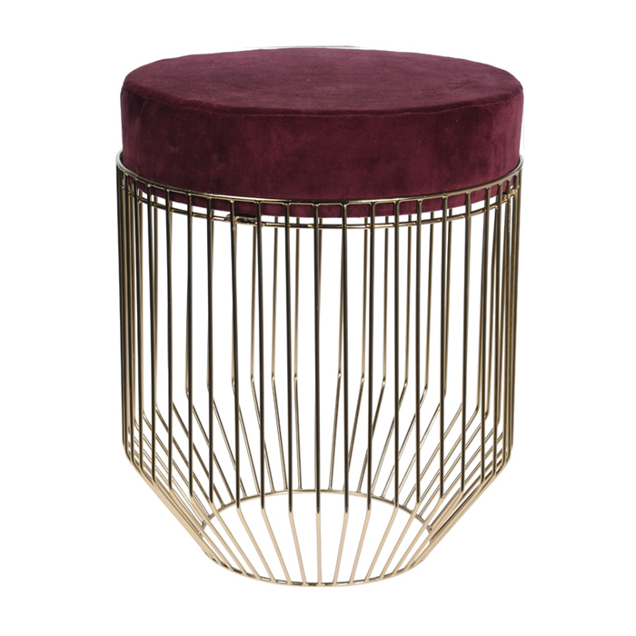 Пуф Rods Silhouette Puff Burgundy Бургундский красный Золотой Пуф Rods Silhouette Puff Burgundy Бургундский красный Золотой в Липецке | Loft Concept