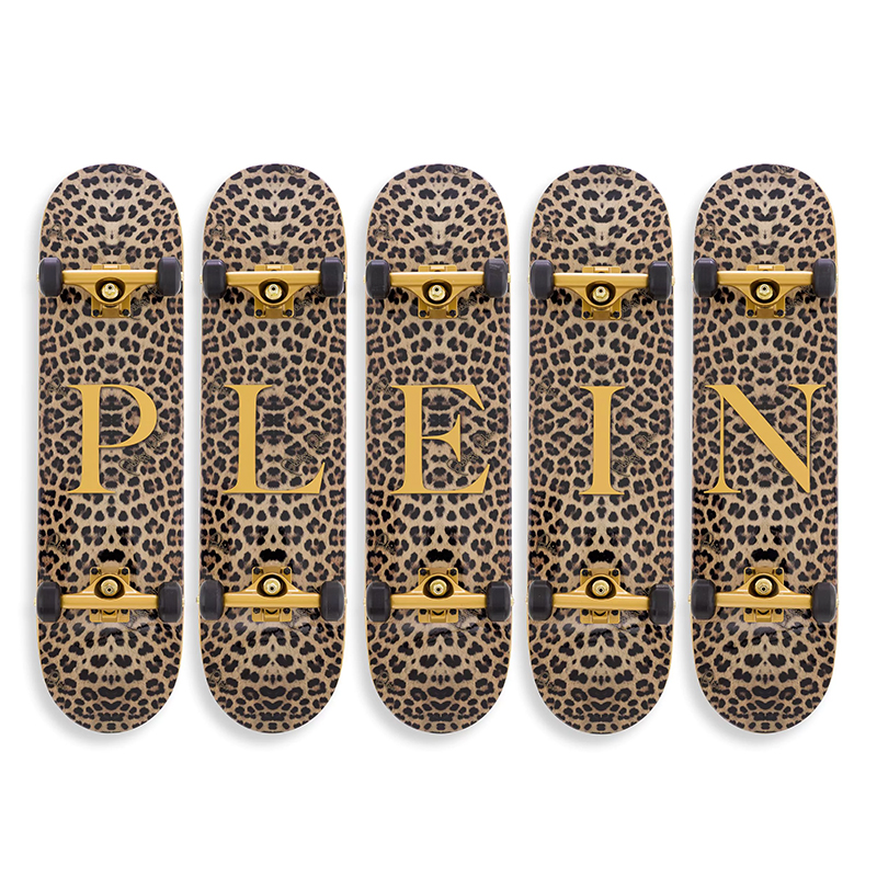 Арт-объект на стену Philipp Plein Skateboard Leopard PLEIN Бежевый Коричневый Черный Золотой Арт-объект на стену Philipp Plein Skateboard Leopard PLEIN Бежевый Коричневый Черный Золотой в Липецке | Loft Concept