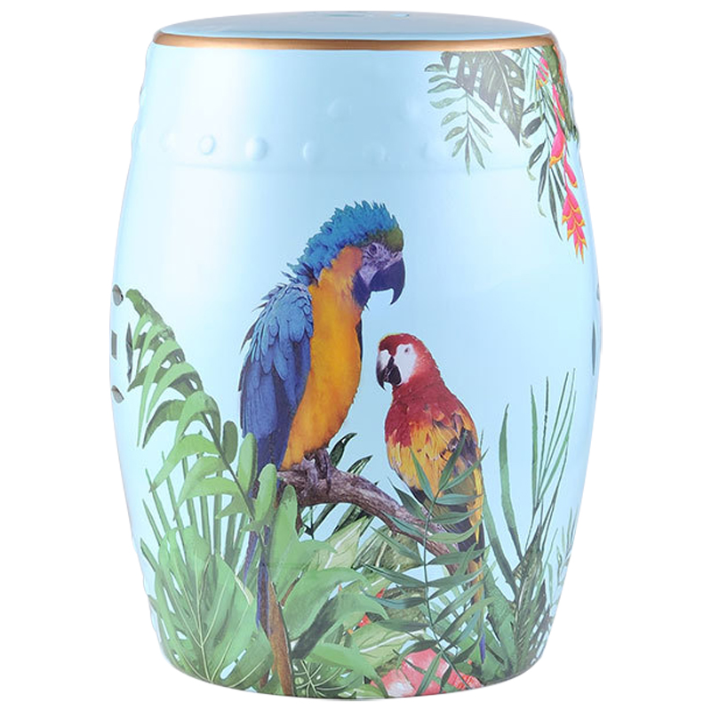 Керамический табурет Parrots Tropical Animal Ceramic Stool Blue Голубой Мульти Керамический табурет Parrots Tropical Animal Ceramic Stool Blue Голубой Мульти в Липецке | Loft Concept