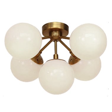 Потолочный светильник Modo 5 Brass color & white glass Молочный Потолочный светильник Modo 5 Brass color & white glass Молочный в Липецке | Loft Concept
