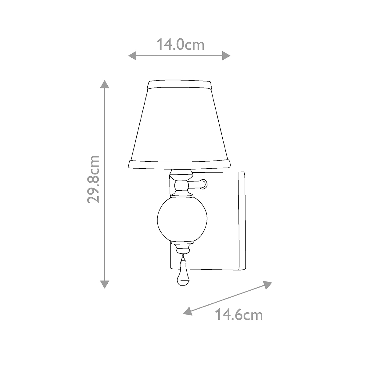Бра со стеклянным шарообразным декором с пузырьками и бежевым абажуром Feiss в Липецке