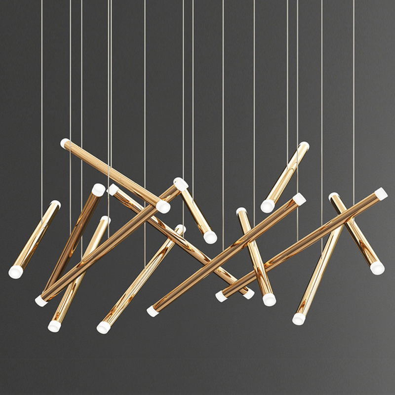 Люстра Dutti D0068 LED Chandelier Modern 14 Глянцевое золото в Липецке | Loft Concept 
