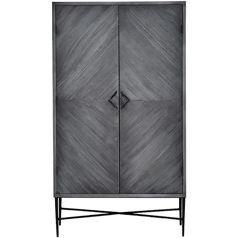 Шкаф Macayo Wardrobe Серый Черный Коричневый Шкаф Macayo Wardrobe Серый Черный Коричневый в Липецке | Loft Concept