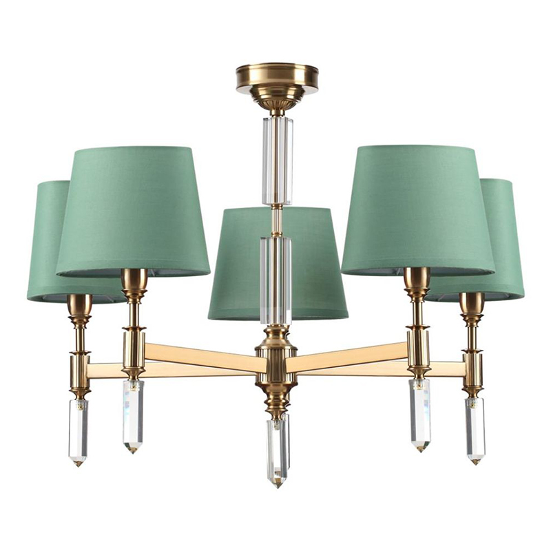 Люстра Ramona Green Chandelier Бронза Зеленый Люстра Ramona Green Chandelier Бронза Зеленый в Липецке | Loft Concept