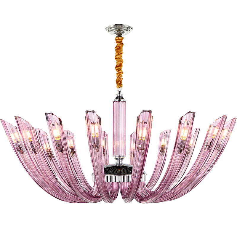 Люстра Pink Rays Chandelier Розовый Хром Люстра Pink Rays Chandelier Розовый Хром в Липецке | Loft Concept
