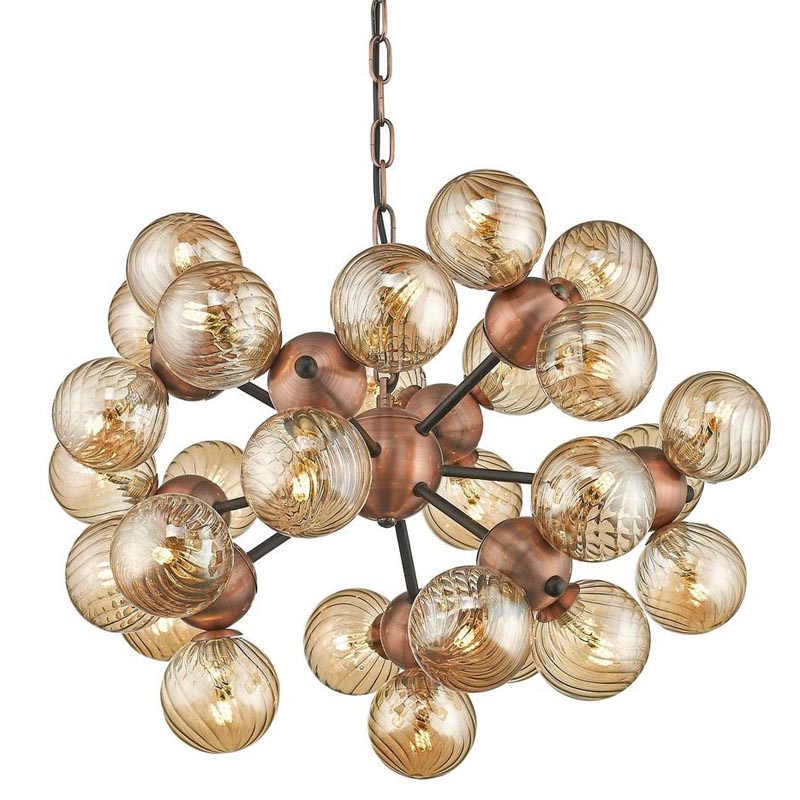 Люстра Berries Chandelier Amber 50 Медь Янтарный Люстра Berries Chandelier Amber 50 Медь Янтарный в Липецке | Loft Concept