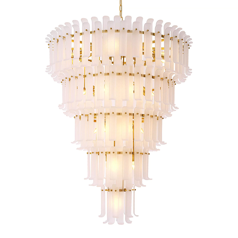 Люстра Philipp Plein Chandelier Rodeo Drive XXL Белая Белое матовое стекло Латунь Люстра Philipp Plein Chandelier Rodeo Drive XXL Белая Белое матовое стекло Латунь в Липецке | Loft Concept