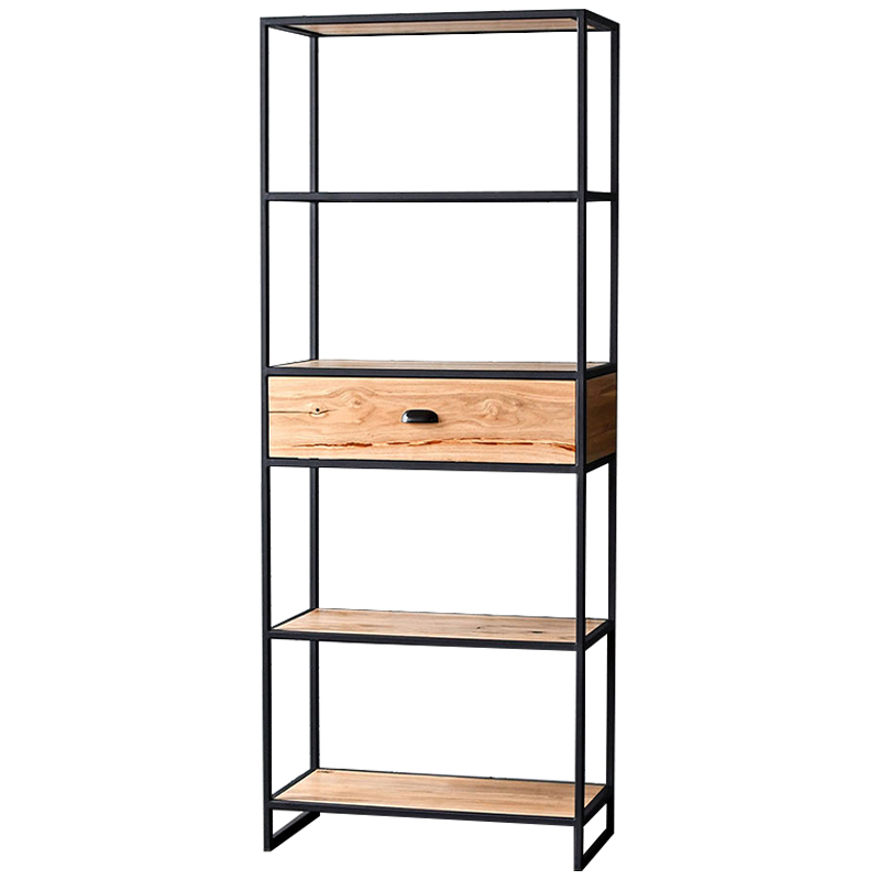 Стеллаж Kline Industrial Metal Rust Rack Черный Древесина Стеллаж Kline Industrial Metal Rust Rack Черный Древесина в Липецке | Loft Concept
