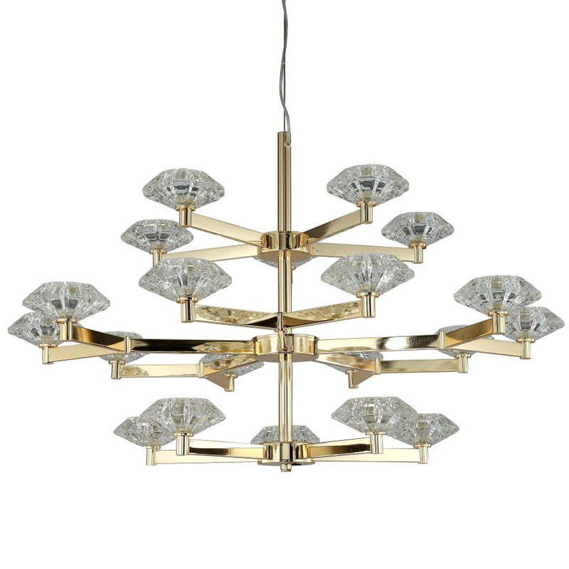 Люстра Yerker Chandelier Gold 20 Глянцевое золото Прозрачный Люстра Yerker Chandelier Gold 20 Глянцевое золото Прозрачный в Липецке | Loft Concept