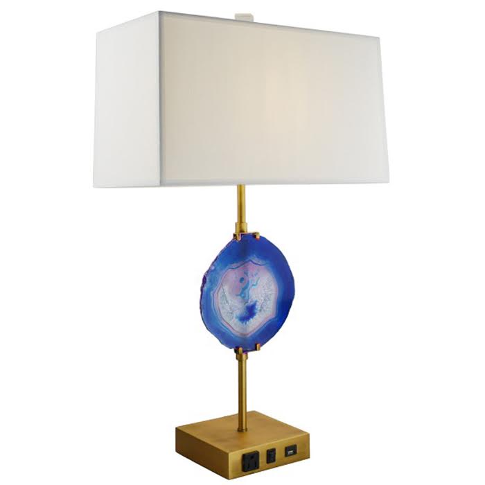 Настольная лампа Blue Agate Table Lamp Латунь Сапфирово-синий Настольная лампа Blue Agate Table Lamp Латунь Сапфирово-синий в Липецке | Loft Concept