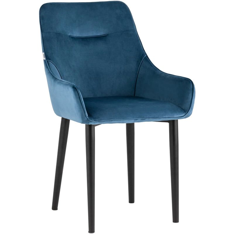 Стул Joan Chair Синий Велюр Синий Черный Стул Joan Chair Синий Велюр Синий Черный в Липецке | Loft Concept
