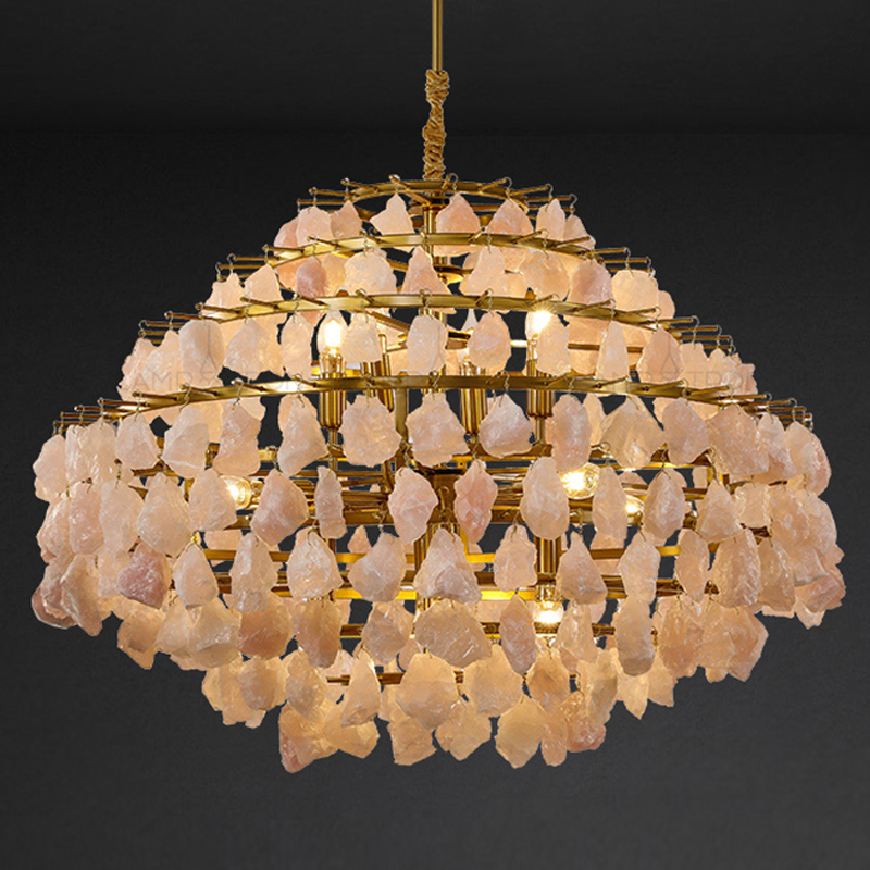Hardis Pink stone Chandelier 82 Латунь Дымчатая Роза Hardis Pink stone Chandelier 82 Латунь Дымчатая Роза в Липецке | Loft Concept