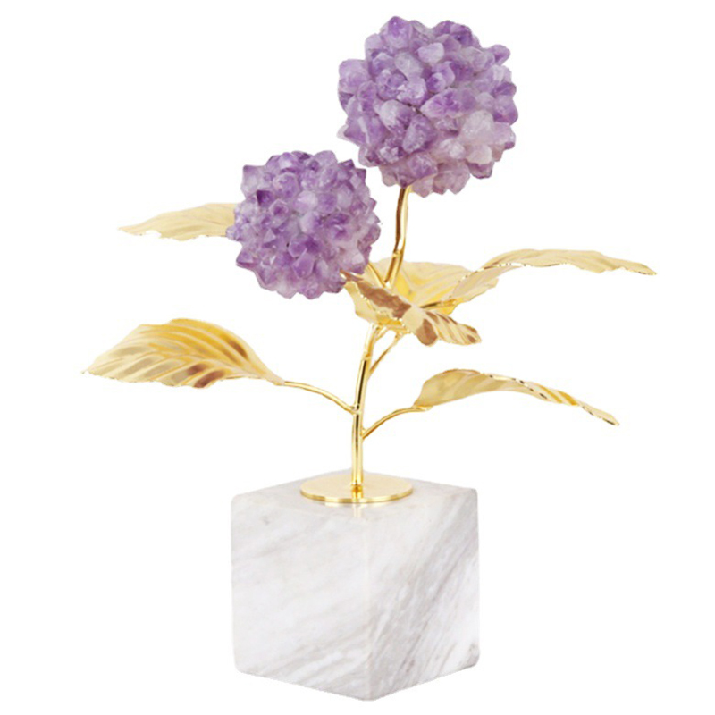 Статуэтка Hydrangea on the Stand Латунь Белый Мрамор Bianco Пурпурно-фиолетовый Статуэтка Hydrangea on the Stand Латунь Белый Мрамор Bianco Пурпурно-фиолетовый в Липецке | Loft Concept